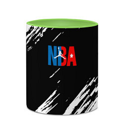 Кружка 3D Basketball текстура краски nba, цвет: 3D-белый + светло-зеленый — фото 2