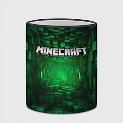 Кружка 3D Minecraft logo зеленые плитки, цвет: 3D-черный кант — фото 2