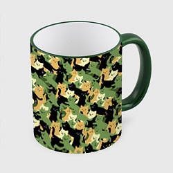 Кружка 3D Котофляж, цвет: 3D-зеленый кант