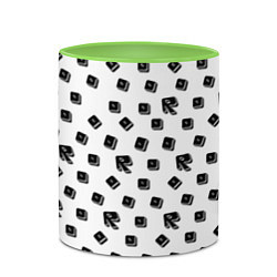 Кружка 3D Roblox pattern, цвет: 3D-белый + светло-зеленый — фото 2