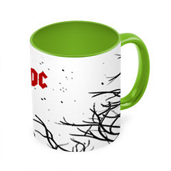 Кружка 3D AC DC steel bend, цвет: 3D-белый + светло-зеленый