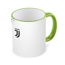 Кружка 3D Juventus sport black geometry, цвет: 3D-светло-зеленый кант