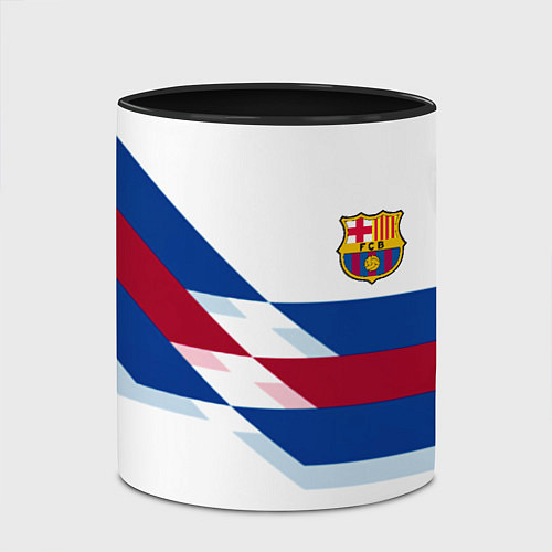 Кружка цветная Barcelona geometry sports / 3D-Белый + черный – фото 2