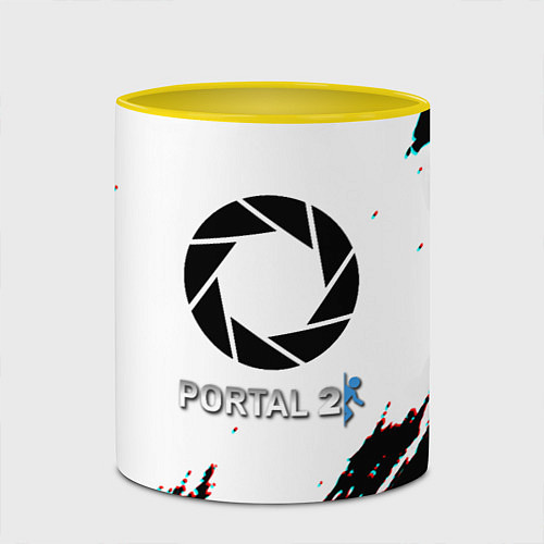 Кружка цветная Portal 2 краски валв / 3D-Белый + желтый – фото 2