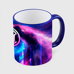 Кружка 3D Inter неоновый космос, цвет: 3D-синий кант