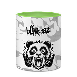 Кружка 3D Blink 182 рок панда на светлом фоне, цвет: 3D-белый + светло-зеленый — фото 2