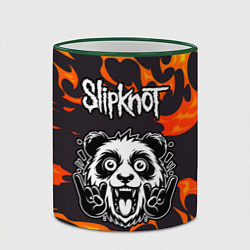 Кружка 3D Slipknot рок панда и огонь, цвет: 3D-зеленый кант — фото 2