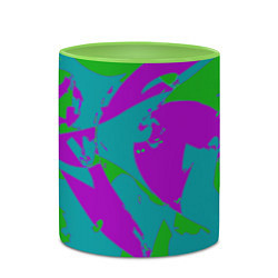 Кружка 3D Бирюзово-зелёная абстракция, цвет: 3D-белый + светло-зеленый — фото 2