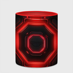 Кружка 3D Nvidia style black and red neon, цвет: 3D-белый + красный — фото 2