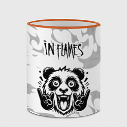 Кружка 3D In Flames рок панда на светлом фоне, цвет: 3D-оранжевый кант — фото 2