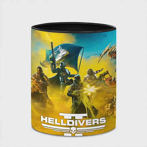 Кружка цветная Helldivers 2: Confrontation / 3D-Белый + черный – фото 2