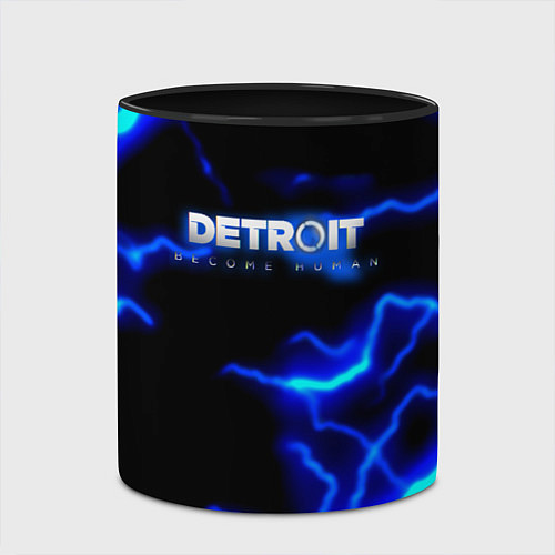 Кружка цветная Detroit become human storm / 3D-Белый + черный – фото 2