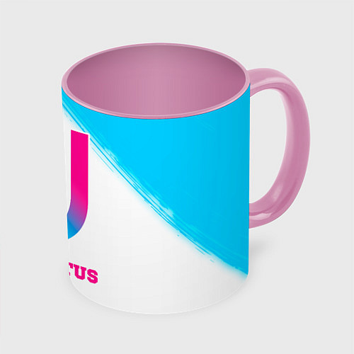 Кружка цветная Juventus neon gradient style / 3D-Белый + розовый – фото 1