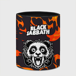 Кружка 3D Black Sabbath рок панда и огонь, цвет: 3D-белый + черный — фото 2