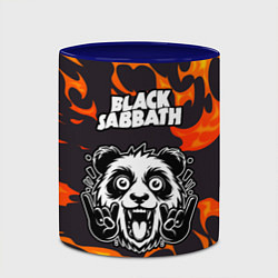 Кружка 3D Black Sabbath рок панда и огонь, цвет: 3D-белый + синий — фото 2