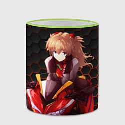 Кружка 3D Аска из Евангелиона, цвет: 3D-светло-зеленый кант — фото 2