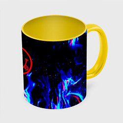 Кружка 3D Nirvana flame, цвет: 3D-белый + желтый
