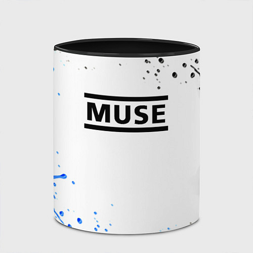 Кружка цветная MUSE рок стиль краски / 3D-Белый + черный – фото 2