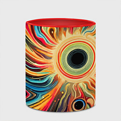 Кружка 3D Space abstraction - ai art, цвет: 3D-белый + красный — фото 2