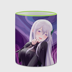 Кружка 3D Ехидна из Ре зеро, цвет: 3D-светло-зеленый кант — фото 2