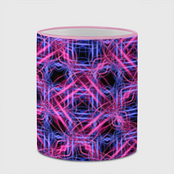 Кружка 3D Розово-фиолетовые светящиеся переплетения, цвет: 3D-розовый кант — фото 2