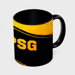 Кружка 3D PSG - gold gradient по-горизонтали, цвет: 3D-белый + черный