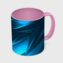 Кружка 3D Geometry stripes neon color, цвет: 3D-белый + розовый