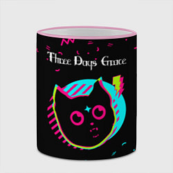 Кружка 3D Three Days Grace - rock star cat, цвет: 3D-розовый кант — фото 2