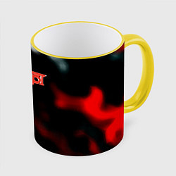 Кружка 3D Accept rock steel, цвет: 3D-желтый кант