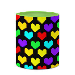 Кружка 3D Undertale heart pattern, цвет: 3D-белый + светло-зеленый — фото 2