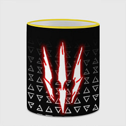 Кружка 3D The witcher - red logo, цвет: 3D-желтый кант — фото 2
