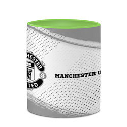 Кружка 3D Manchester United sport на светлом фоне по-горизон, цвет: 3D-белый + светло-зеленый — фото 2