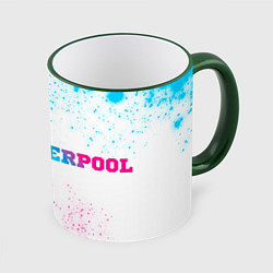 Кружка 3D Liverpool neon gradient style по-горизонтали, цвет: 3D-зеленый кант