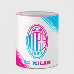 Кружка 3D AC Milan neon gradient style, цвет: 3D-розовый кант — фото 2