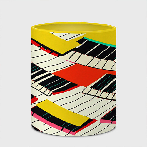 Кружка цветная Пианинка / 3D-Белый + желтый – фото 2
