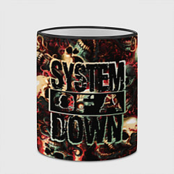 Кружка 3D System of a Down на фоне черепов, цвет: 3D-черный кант — фото 2
