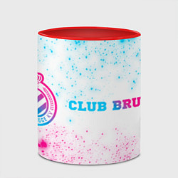 Кружка 3D Club Brugge neon gradient style по-горизонтали, цвет: 3D-белый + красный — фото 2