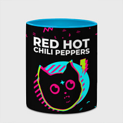 Кружка 3D Red Hot Chili Peppers - rock star cat, цвет: 3D-белый + небесно-голубой — фото 2
