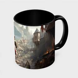 Кружка 3D Assassins creed старинный город, цвет: 3D-белый + черный