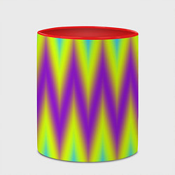 Кружка 3D Неоновые зигзаги, цвет: 3D-белый + красный — фото 2