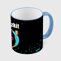 Кружка 3D Limp Bizkit - rock star cat, цвет: 3D-небесно-голубой кант