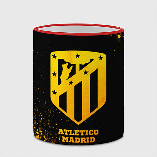 Кружка цветная Atletico Madrid - gold gradient / 3D-Красный кант – фото 2