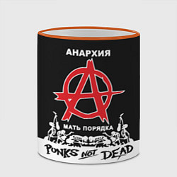 Кружка 3D Анархия - Punks not dead, цвет: 3D-оранжевый кант — фото 2