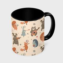 Кружка 3D Животные с инструментами, цвет: 3D-белый + черный