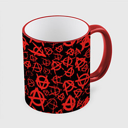 Кружка 3D Узор анархия красный, цвет: 3D-красный кант