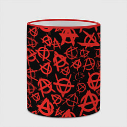 Кружка 3D Узор анархия красный, цвет: 3D-красный кант — фото 2