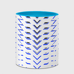 Кружка 3D Чёрные и синие полосы на белом фоне, цвет: 3D-белый + небесно-голубой — фото 2