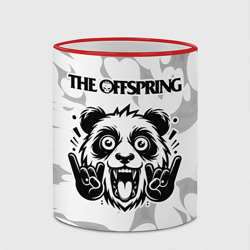 Кружка цветная The Offspring рок панда на светлом фоне / 3D-Красный кант – фото 2
