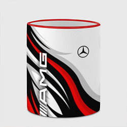 Кружка 3D Mercedes benz AMG - белый с красным, цвет: 3D-красный кант — фото 2