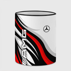Кружка 3D Mercedes benz AMG - белый с красным, цвет: 3D-черный кант — фото 2